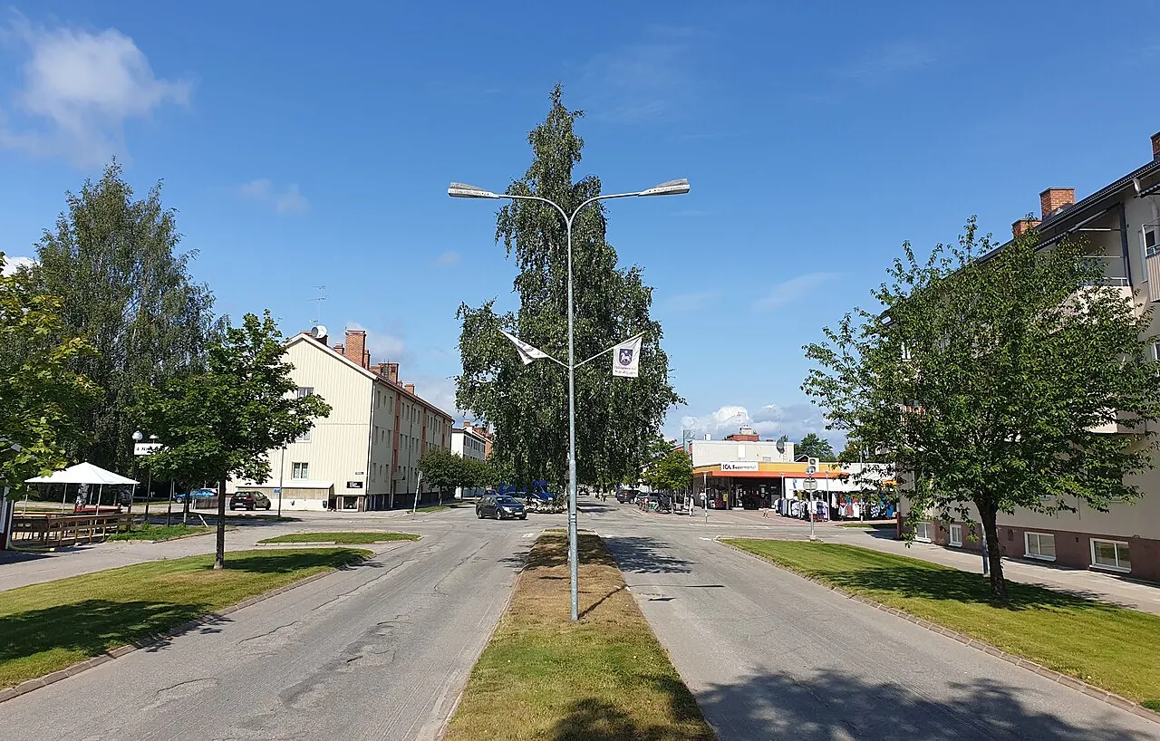 Storgatan i centrala Arbrå, augusti 2019