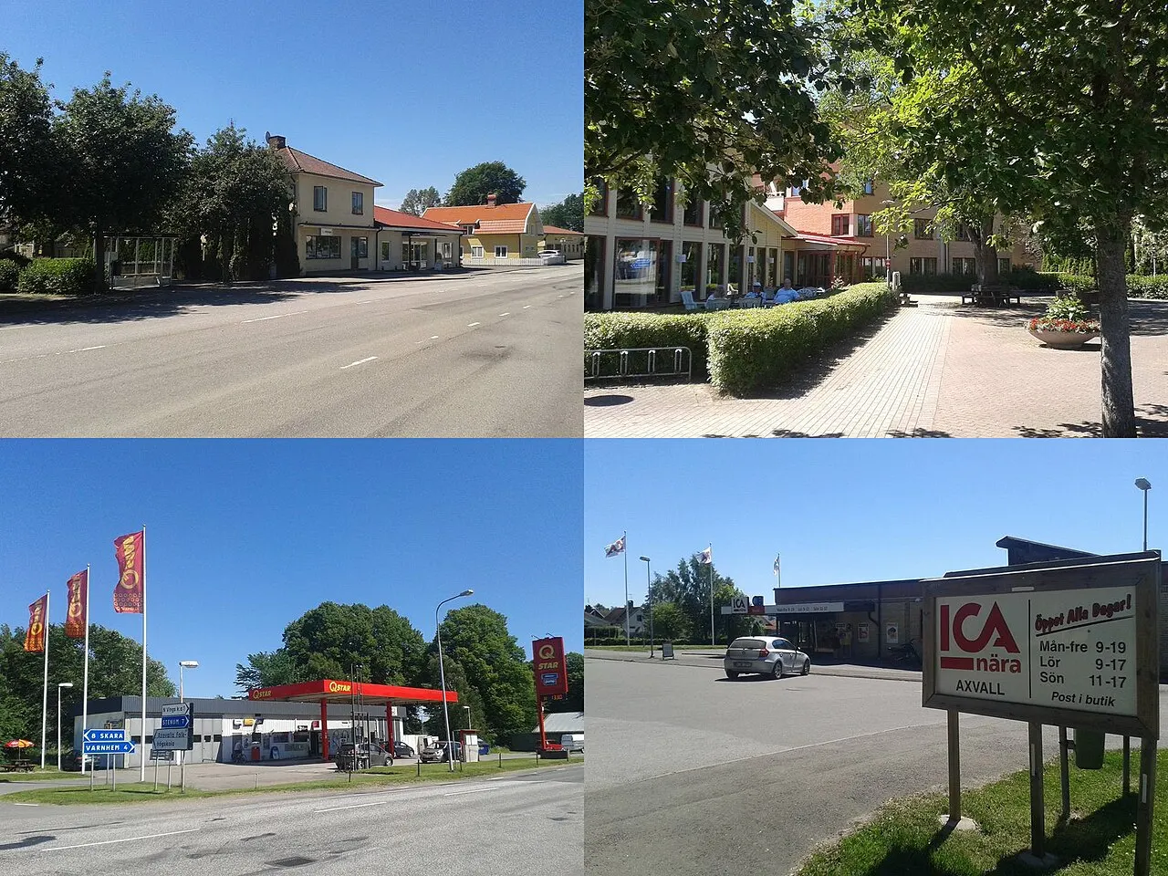 Samhället Axvall i Skara kommun, Västergötland.