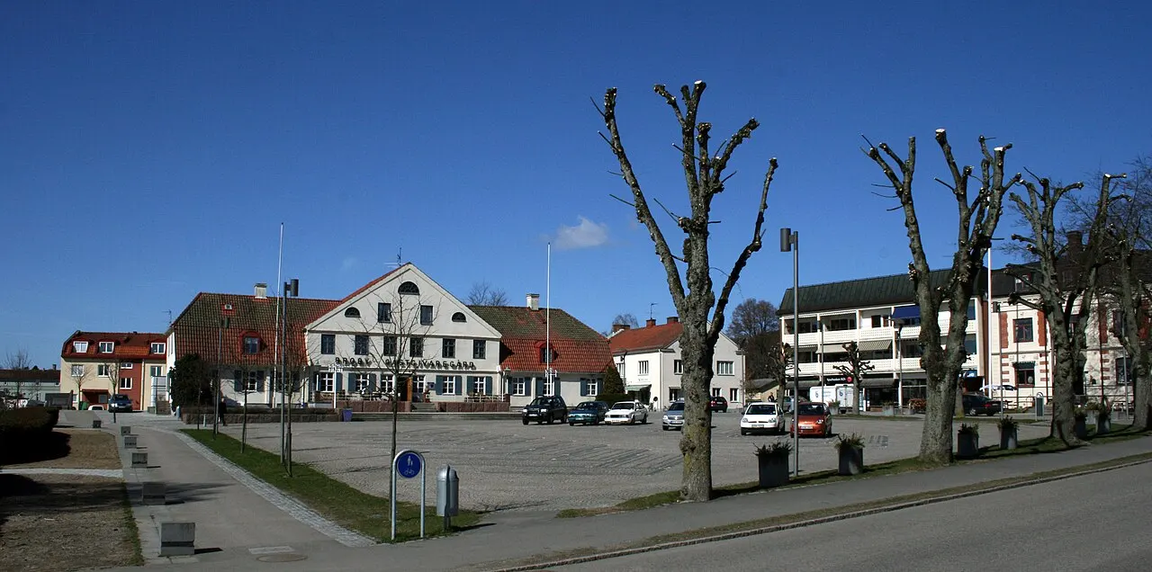 Torget och gästgiveriet Broby Gästis i Broby, Östra Göinge kommun, Skåne.