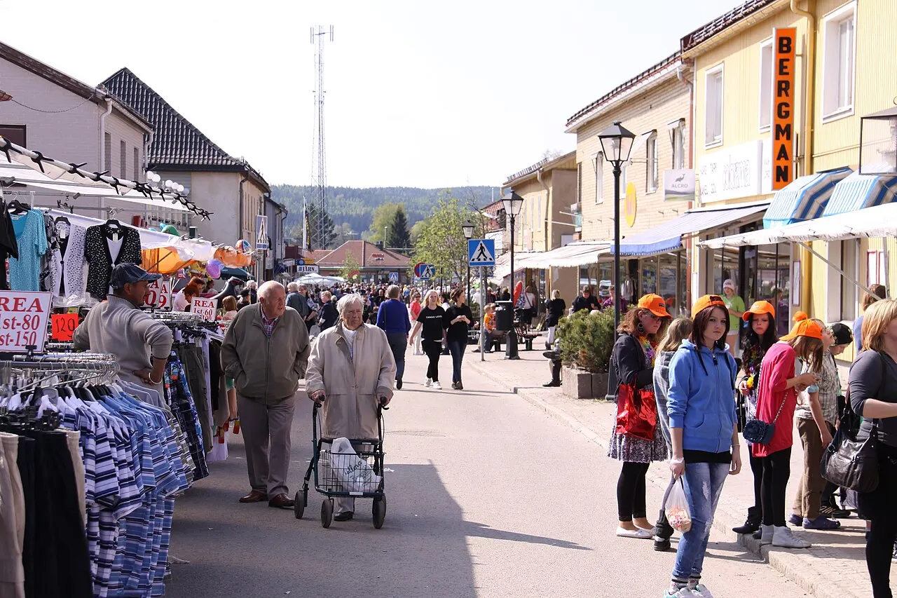 Storgatan i Charlottenberg, Värmlands län.