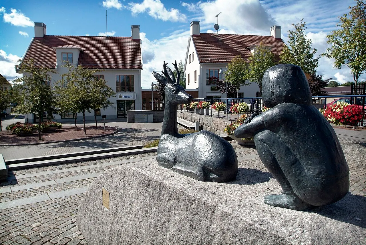 Torget i stad Fjugesta