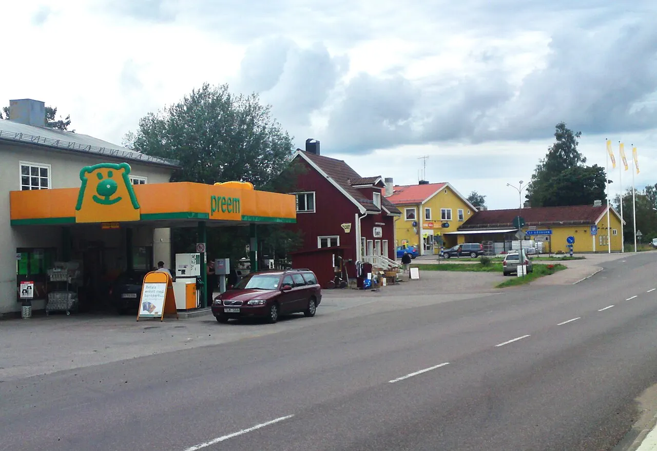 Länsväg 245, centrala Fredriksberg, Dalarna.
