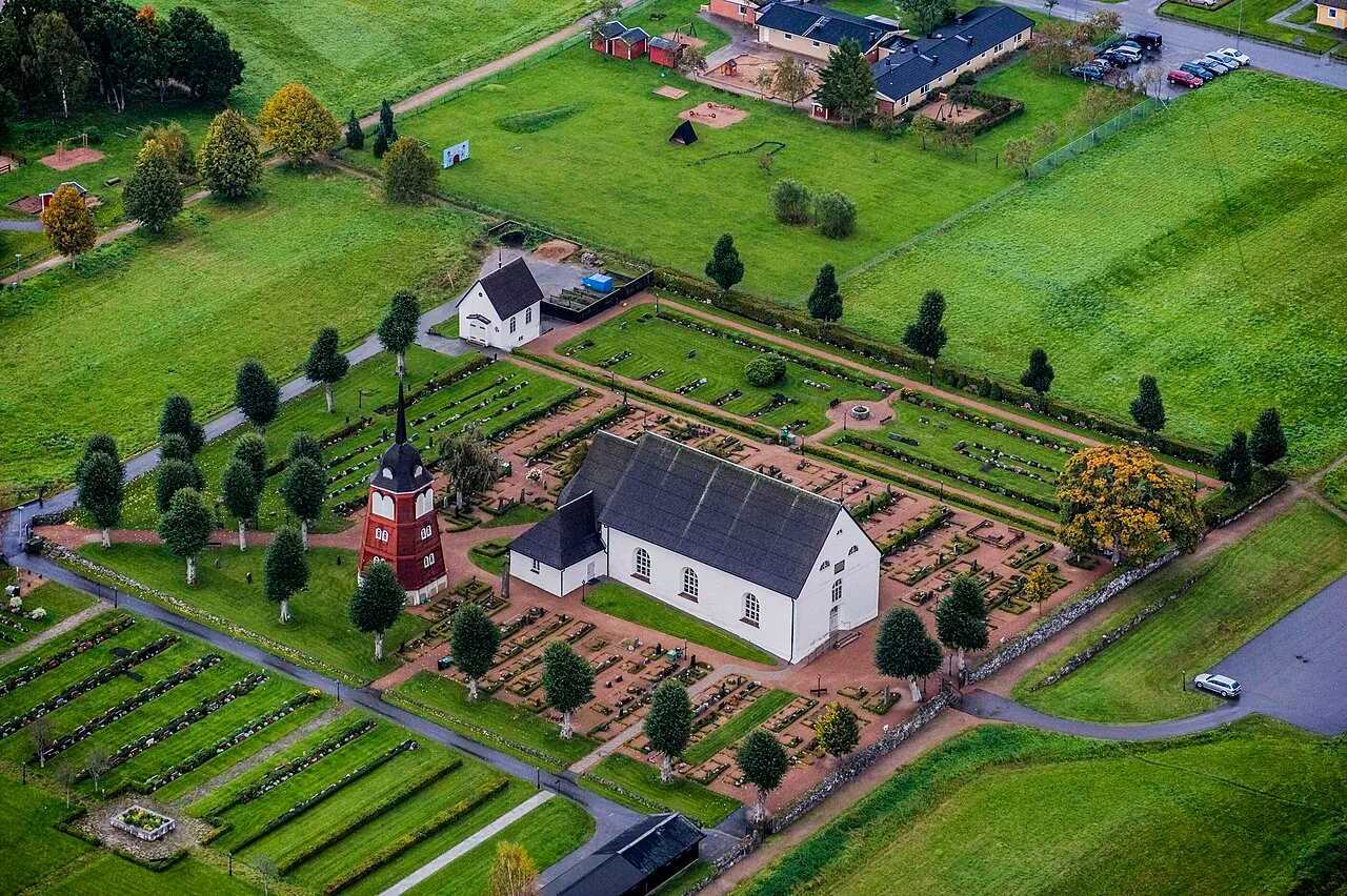 Fridlevstads church from the air