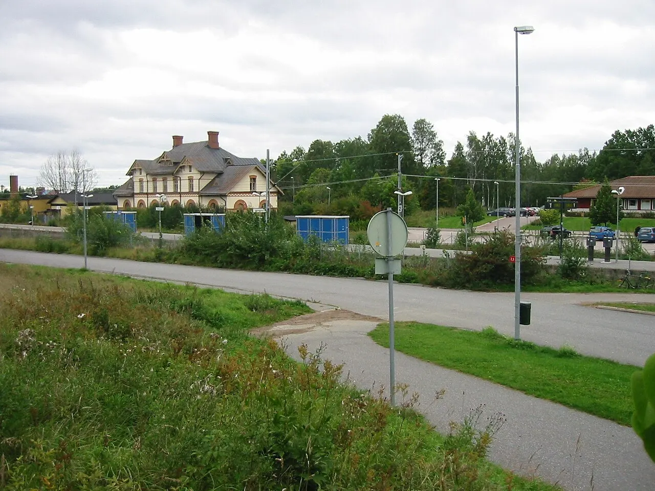 Vy över Hallstahammars järnvägsstation