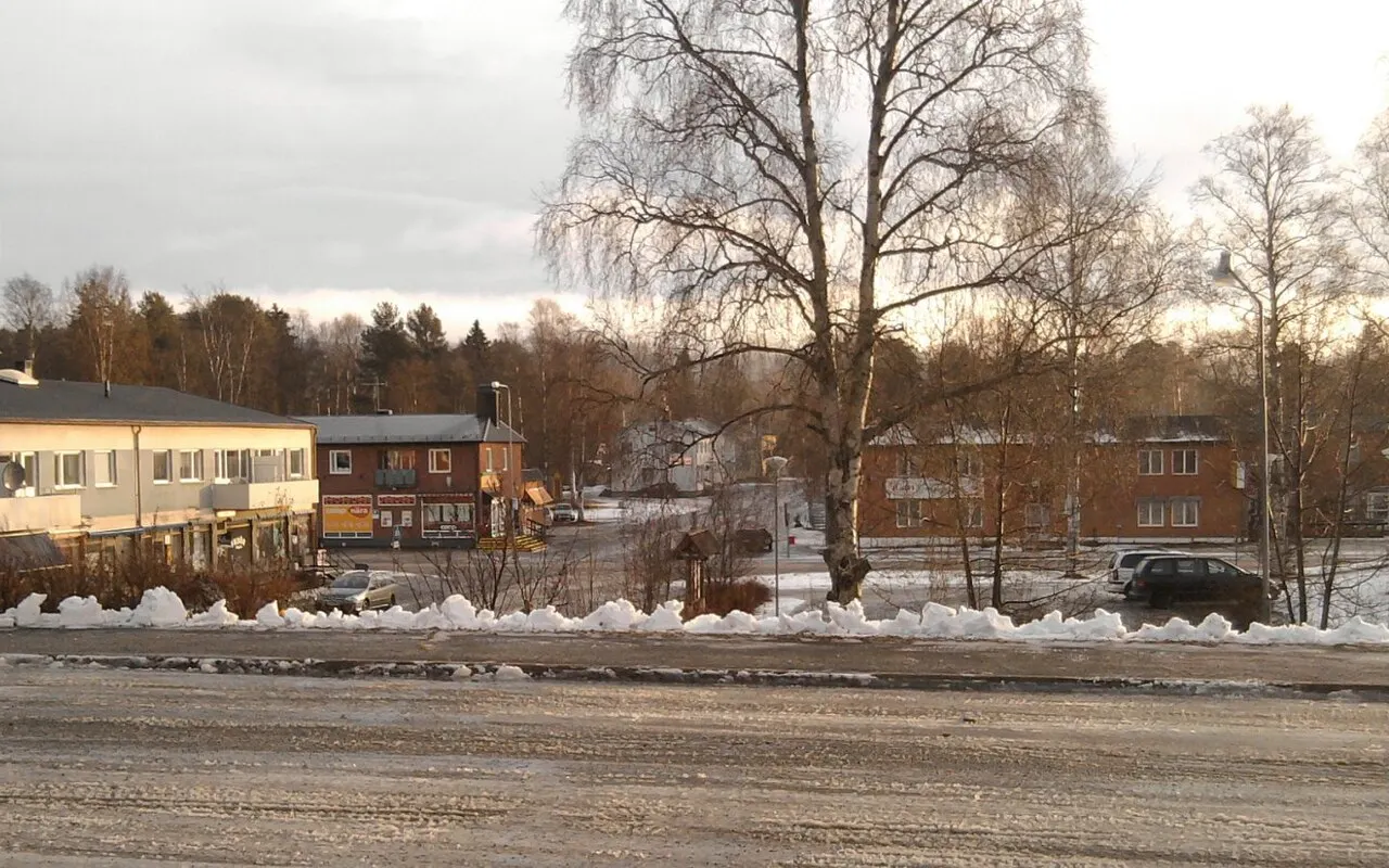 Del av torget i Hoting, Strömsunds kommun i Jämtlands län.