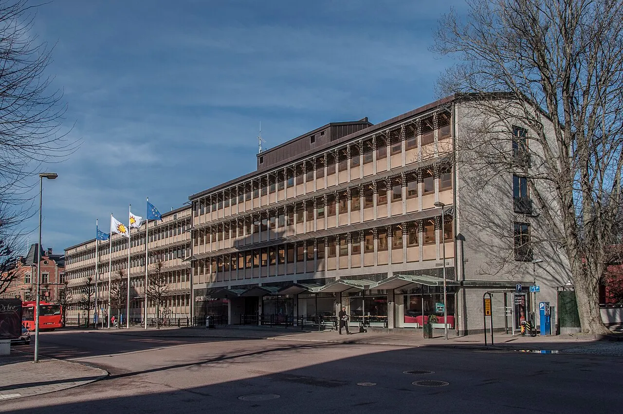 Stadshuset i Karlstad. Byggnadsår 1962. Arkitekt Per Lagergren