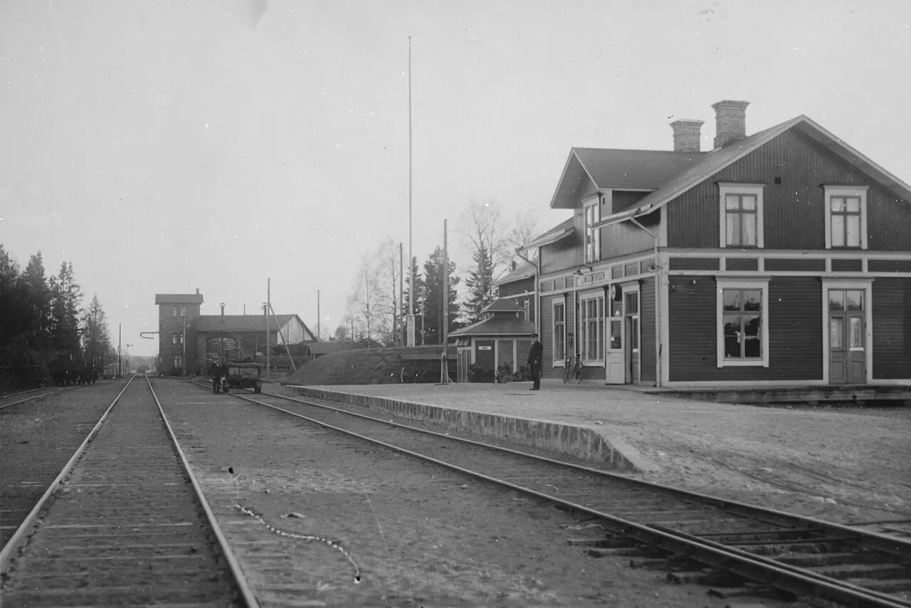 Den nedlagda Limesforsen station. Fotot taget cirka 1930.