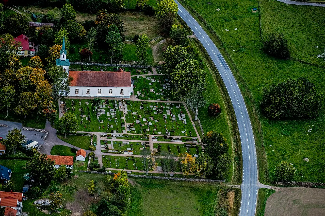 Listerby church from the air