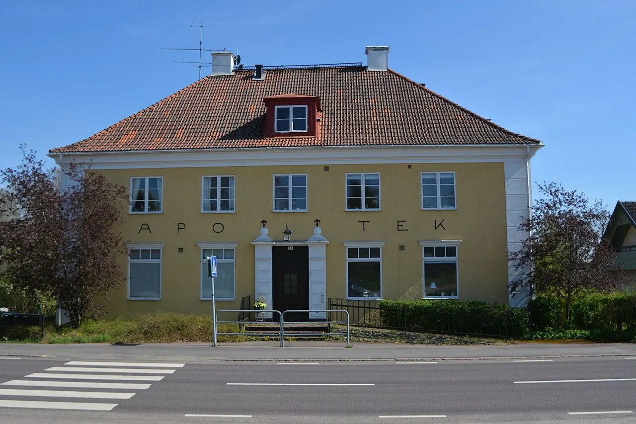 Gamla apoteket på Stockholmsvägen i Målilla, Hultsfreds kommun.