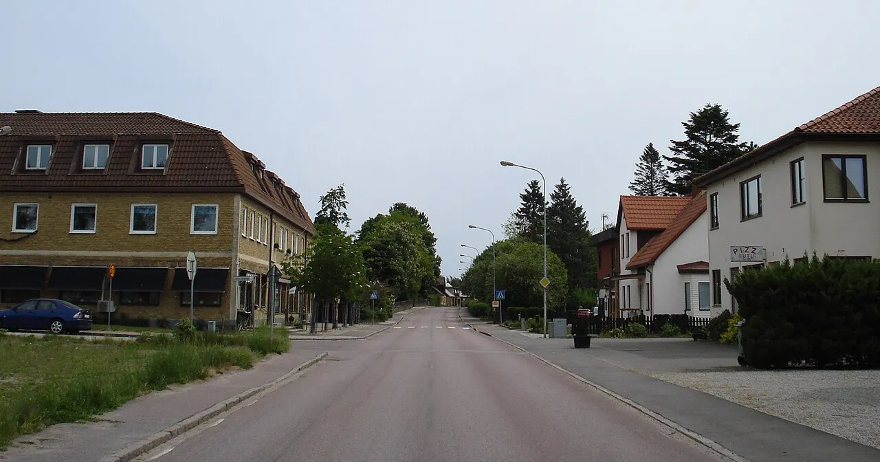 En gata i centrala Marieholm.