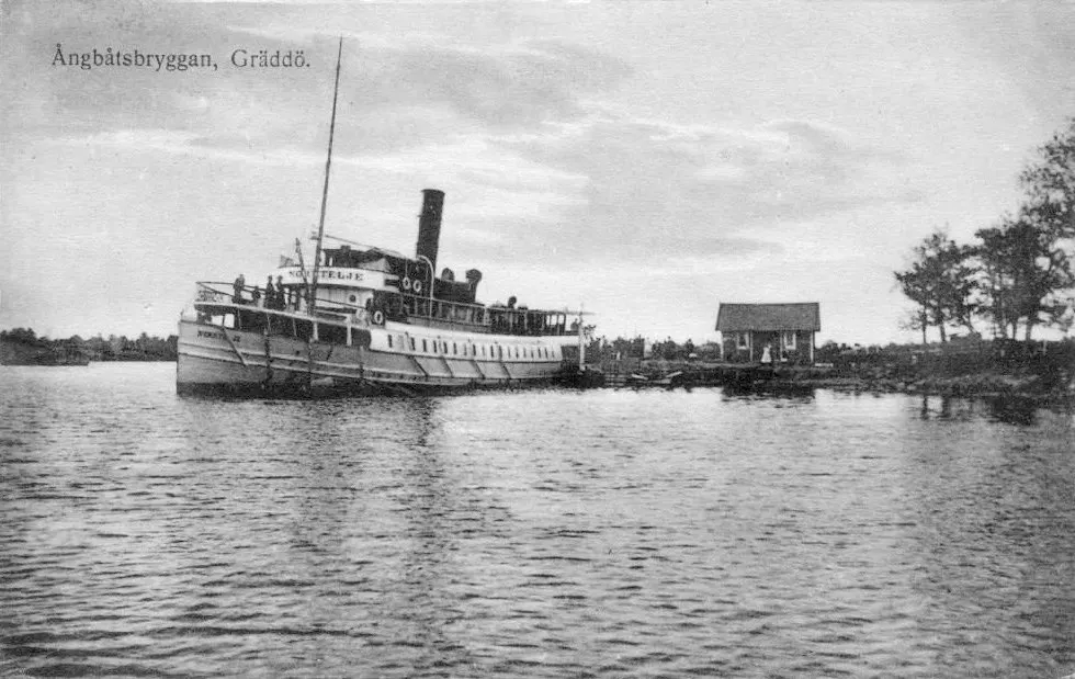 Ångbåtsbryggan, Gräddö, ca 1900.