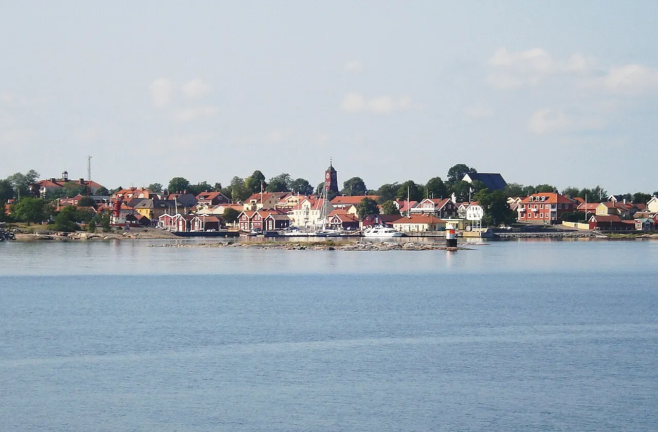 Öregrund sett från färjan Gräsö-Öregrund