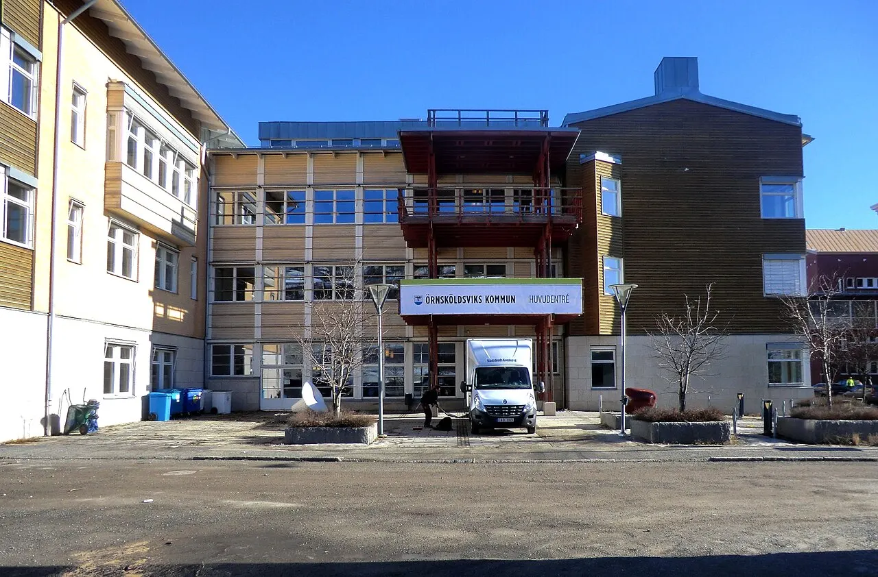 Örnsköldsviks stadshus, bild från inflyttningen till nya lokalerna i kvarteret Kronan i mars 2015.