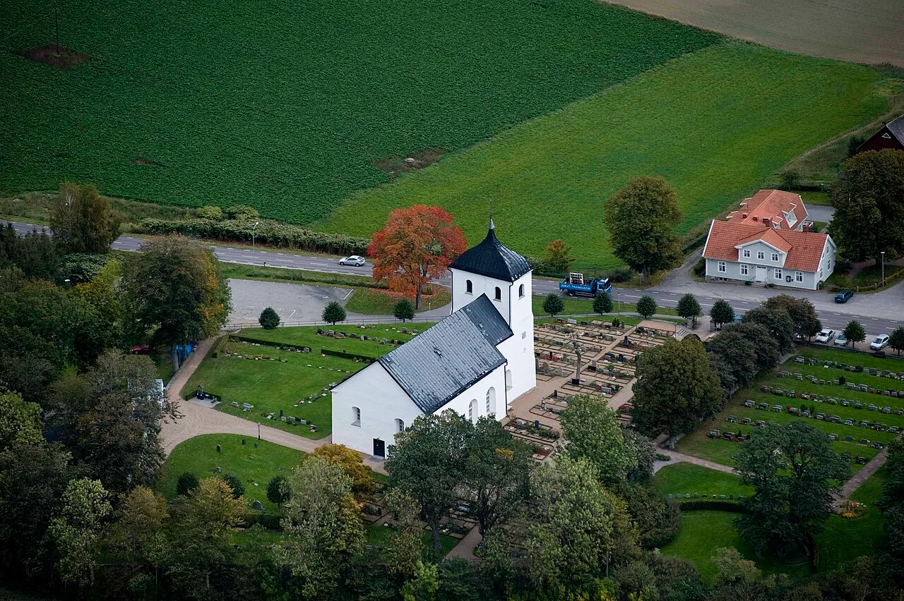 Ramdala church from the air
