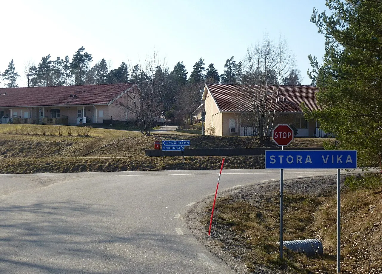 Stora Vika vägskylt