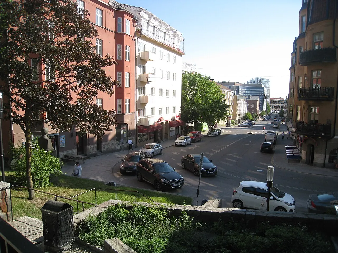 Vy över Esplanaden från Tornparken, Sundbyberg.