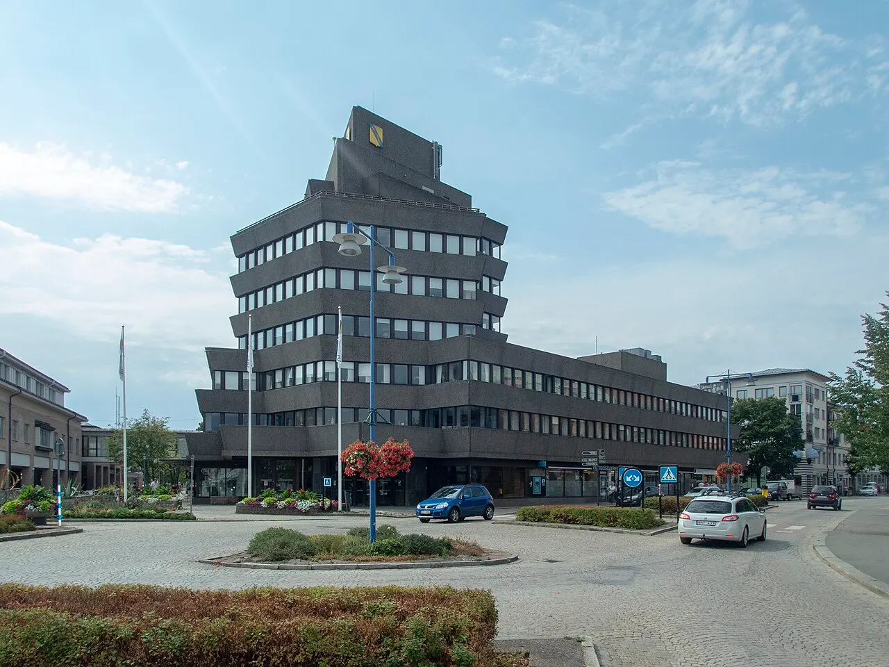 Stadshuset i Vetlanda. Byggnadsår 1967–70. Arkitekt Bent Jörgen Jörgensen