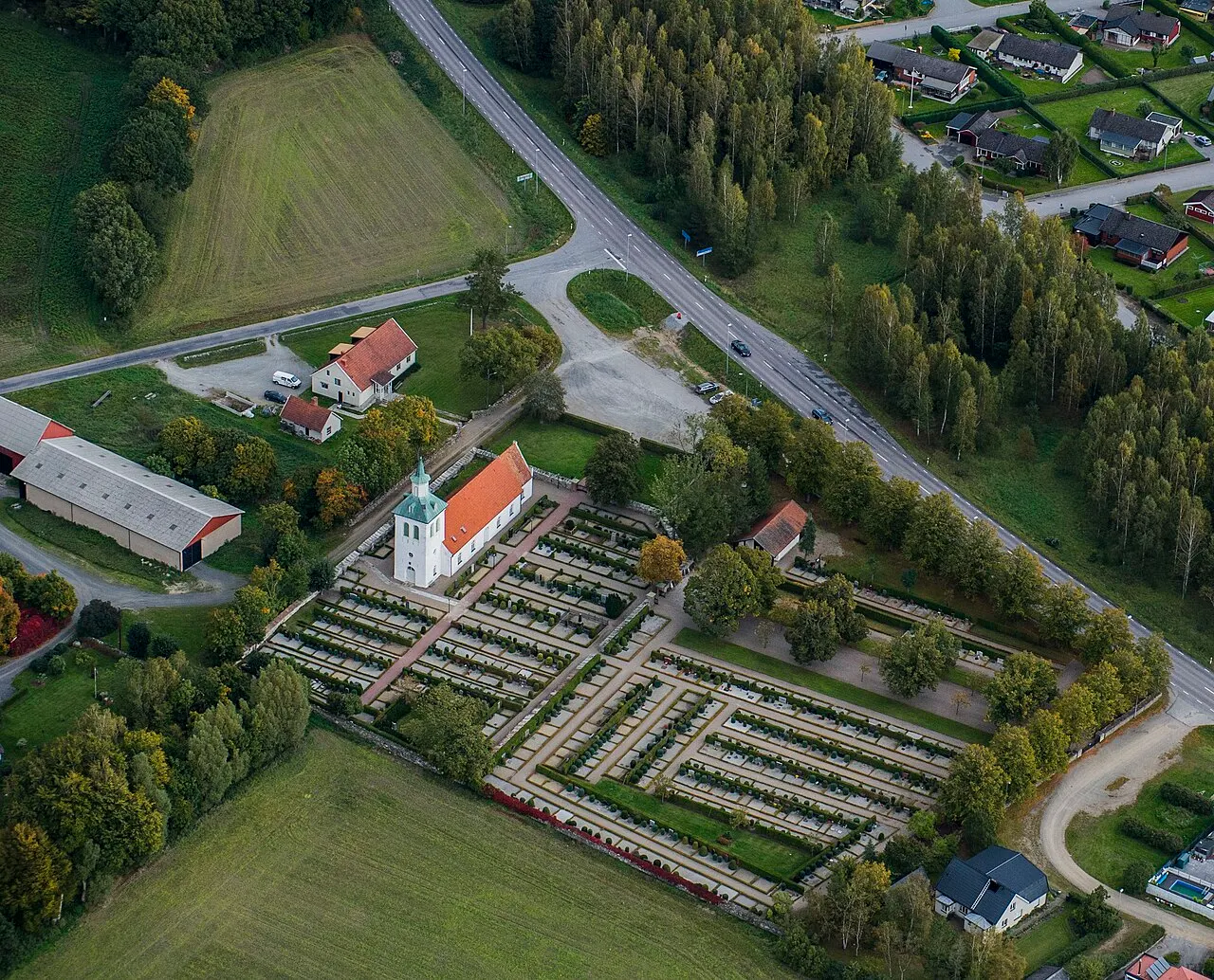 Ysane church from the air